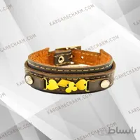 دستبند چرم طرح پلاک دل و گشنیز