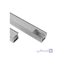 پروفیل آلومینیومی نور خطی توکار لبه دار بدون تیغه وسط 905 کد L22 نقره ای (شاخه 3 متری)