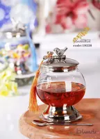 ظرف عسل پیرکس پایه استیل گنجشک