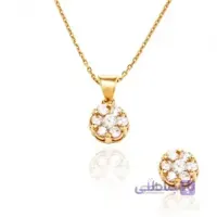 نیم ست طلا زنانه طرح فلاور کد CS314