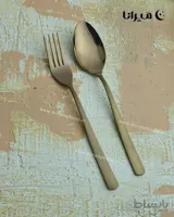 قاشق و چنگال تک 12 پارچه رزگلد براق مدل روما برند پاشا