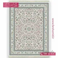 فرش ماشینی 1200 شانه گلبرجسته پاکدست افشان کرم خاطره کویر کاشان