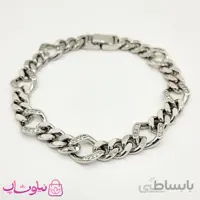 دستبند زنانه ژوپینگ طرح کارتیه نقره ای کد 1055-1
