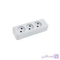 سه خانه بدون ارت بدون کلید با کابل 1/8 متری پارت الکتریک