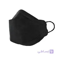 ماسک 4 لایه فست مدل 3D مشکی بند مشکی  بسته 25عددی