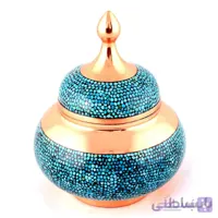قندان فیروزه کوب مسی سایز ۵