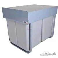سطل زباله ریلی دوقلو درب فلزی فراسازان