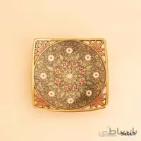 شیرینی خوری برنجی میناکاری مدل مربع
