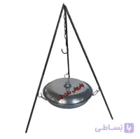 ساج و استند سفری ا ساج و استند سفری در واقع یک محصول چند کاره است که تشکیل شده از یک عدد ساج درب دار از جنس ورق سفید به قطر 40 سانتی متر