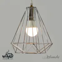 لوستر آویز مدرن تک شعله الماسی سایز 1 کروم