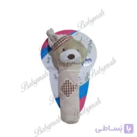 جغجغه نوزاد مدل خرسی بیبی ماه رنگ کرم
