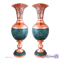 سنبلدان فیروزه کوب و قلمزنی فاخر مسی سایز ۴