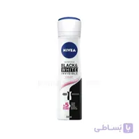 اسپری ضد تعریق زنانه NIVEA مدل Black &amp; White Invisible Clear حجم 150 میل