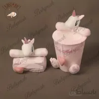 سطل و جای دستمال تک شاخ پونی صورتی