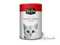 كنسرو KitCat مخصوص گربه تهیه شده از ماهی وایت بیت و ماهی ساردین - 400 گرم