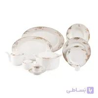 سرویس چینی زرین 12 نفره کامل کلودیا رادیانس (102 پارچه) ا Zarin Iran Radiance Claudia 102 Pieces Porcelain Dinnerware Set