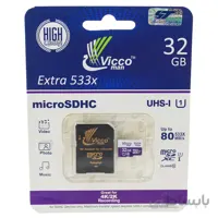 کارت حافظه Micro SDHC ویکومن Extra 533X استاندارد UHS-I U1 ظرفیت 32 گیگابایت کلاس 10 با آداپتور ا Viccoman Extra 533X Micro SDHC 32GB UHS-I U1 Class10 With Adapter
