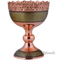 آجیل خوری مسی خاتم کاری اثر آقاجانی ارتفاع 30سانتی متر کد C-483