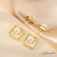 گوشواره هندسی مرواریدی