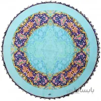 رومیزی مخمل گرد فیروزه
