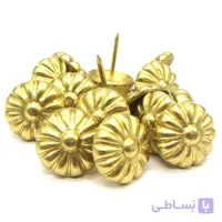 گل میخ گل برجسته طلایی طول 20 قطر 16 میلی متر بسته 10 عددی