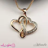 آویز گردنبند زنانه ژوپینگ طرح دو قلب کد 494-2