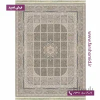 فرش ماشینی 1200 شانه 8 رنگ برجسته خشتی طرح 20۷01 نقره ای آرشام