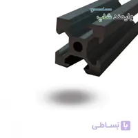 پروفیل آلومینیوم شیاردار صنعتی V-SLOT (پروفیل وی اسلات) 20 در 20 مشکی