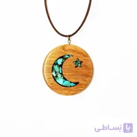 گردنبند فیروزه کوبی طرح ماه و ستاره