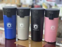 تراول ماگ ضامن دار استوانه ای آلبالویی ا Travel mug
