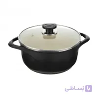 قابلمه دایکاستی چدنی گرانیتی عروس مدل ویکتوریا رنگ مشکی سایز 26 5 تا 7 نفره