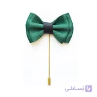 سنجاق کت سبز پاپیونی طرح دار BR1110