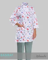 روپوش و شلوار پزشکی یقه دار زنانه طرح کاردیولوژی (اسکراب)