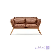 مبل دو نفره پایه چوبی Stay double seat نظری (روکش چرم )