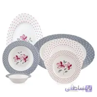 سرویس 28 پارچه چینی زرین سری ایتالیا اف مدل والنسیا ارغوانی درجه یک