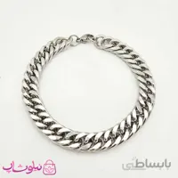 دستبند استیل مردانه طرح کارتیه نقره ای