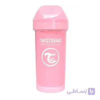 لیوان آبخوری 360 میل نی دار صورتی تویست شیک Twistshake