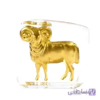 تندیس کریستال طلا کوب طرح ماه تولد فروردین سایز کوچک CS01