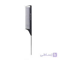 شانه موی سر گرافیت استایل مشکی تخت متوسط دم باریک با دم استیل و انگشتی برروی شانه بیول