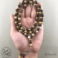 تسبیح سنگ طبیعی برنزیت و جاسپرچوبی