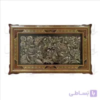 تابلو قلم زنی با قاب خاتم توپی سایز 103*63
