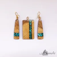 نیم ست فیروزه کوبی چوبی طرح باستان