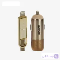 شارژر فندکی ریمکس با کابل شارژ فنری ۲ خروجی مدل REMAX Finchy RCC103