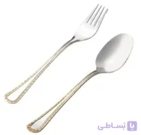 قاشق وچنگال 12پارچه ناب استیل مدل برلین طلایی