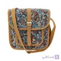 کیف زنانه سنتی دوشی فیروزه‌ای عسلی
