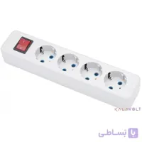 پریز چهارخانه ارت دار با کلید پارت الکتریک مدل شهاب