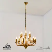لوستر مدرن وسط اتم 60 هجده شعله طلایی سرپیچ E14