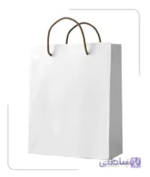 ساکدستی تک رنگ سفید با کاغذ گلاسه کد10074