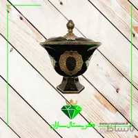 شکلات خوری بزرگ درب دار مدل گل چک کد K1294 کریستال سازان