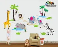 استیکر اتاق کودک جنگل حیوانات h282